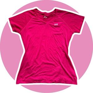 Under Armour // Hot Pink V-Neck Tee